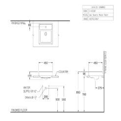 Alternative view of Chậu rửa mặt COTTO C003817#MM đặt bàn Geo Square
