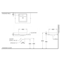 Alternative view of Chậu rửa mặt COTTO C003817#WH đặt bàn Geo Square