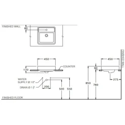 Alternative view of Chậu rửa mặt COTTO C00381#MLG đặt bàn màu xám mờ