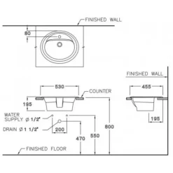 Alternative view of Chậu rửa mặt COTTO C008 dương bàn Jupiter