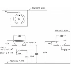 Alternative view of Chậu rửa mặt COTTO C02507 đặt bàn Dazzle