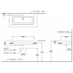 Alternative view of Chậu rửa mặt COTTO C0900 đặt bàn Quado