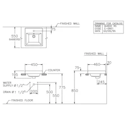 Alternative view of Chậu rửa mặt COTTO C0901 đặt bàn Quado