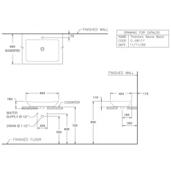 Alternative view of Chậu rửa mặt COTTO C0911#MWH đặt bàn Thantara màu trắng mờ