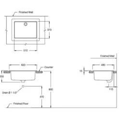Alternative view of Chậu rửa mặt COTTO C5241 đặt bàn dịch vụ