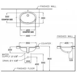 Alternative view of Chậu rửa mặt COTTO C017 âm bàn