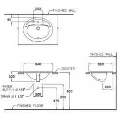Alternative view of Chậu rửa mặt COTTO C02607 dương vành Serena