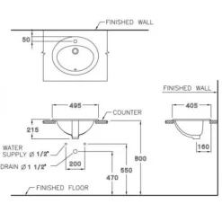 Alternative view of Chậu rửa mặt COTTO C029 dương vành Lisa