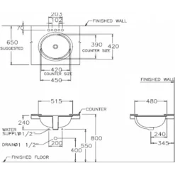 Alternative view of Chậu rửa mặt COTTO C0513 âm bàn