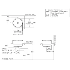 Alternative view of Chậu rửa mặt COTTO C05200 âm bàn Oval