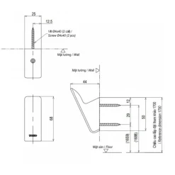 Alternative view of Móc áo TOTO YRH902VV1#BFG màu vàng Pháp mờ