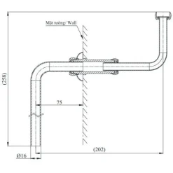 Alternative view of Ống nối bồn tiểu nam TOTO VM2L037Z