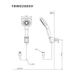 Alternative view of Vòi sen tắm TOTO TBG09302VA/TBW02005V nóng lạnh