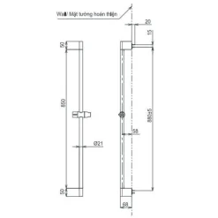Alternative view of Thanh trượt sen tắm TOTO TBW07018A 950mm