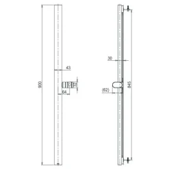 Alternative view of Thanh trượt sen tắm TOTO TBW160V0A 900mm dòng G