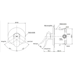 Alternative view of Van điều chỉnh TOTO TBG01303BA/TBN01001B sen âm tường