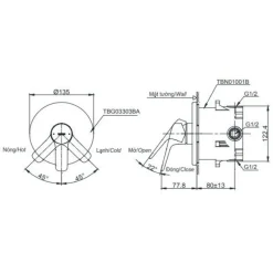 Alternative view of Van điều chỉnh TOTO TBG03303B/TBN01001B sen âm tường