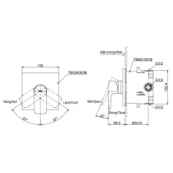 Alternative view of Van điều chỉnh TOTO TBG04303BA (TBG04303B)/TBN01001B sen âm tường