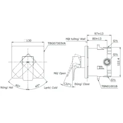 Alternative view of Van điều chỉnh TOTO TBG07303VA/TBN01001B sen âm tường