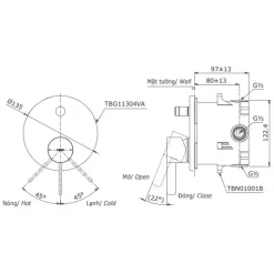 Alternative view of Van điều chỉnh nhiệt độ TOTO TBG11304V