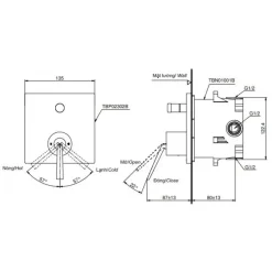 Alternative view of Van điều chỉnh TOTO TBP02302B/TBN01001B sen âm tường