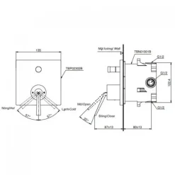 Alternative view of Van điều chỉnh nhiệt độ TOTO TBP02302BA#MBL chuyển hướng 2 đường nước màu đen