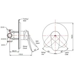 Alternative view of Van điều chỉnh nóng lạnh TOTO TBS04303B