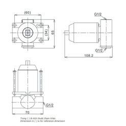 Alternative view of Van điều chỉnh âm tường TOTO TBS06303A/TBS01303B1 nóng lạnh 1 chế độ