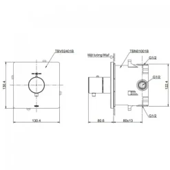 Alternative view of Van điều chỉnh nhiệt độ TOTO TBV02401BA#MBL màu đen mờ