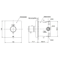 Alternative view of Van điều chỉnh TOTO TBV02402B/TBN01001B sen âm tường
