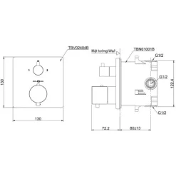 Alternative view of Van điều chỉnh TOTO TBV02404B/TBN01001B sen âm tường