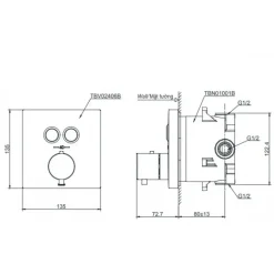 Alternative view of Van điều chỉnh TOTO TBV02406B/TBN01001B sen âm tường nút nhấn