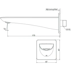Alternative view of Vòi xả bồn TOTO TBG02001B âm tường