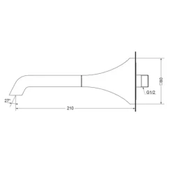 Alternative view of Vòi xả bồn TOTO TBG08001B âm tường