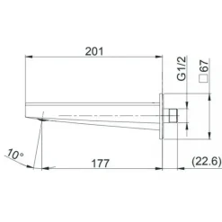 Alternative view of Vòi xả bồn TOTO TBG10001B#MBL âm tường màu đen mờ
