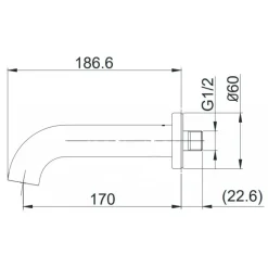 Alternative view of Vòi xả bồn TOTO TBG11001B gắn tường
