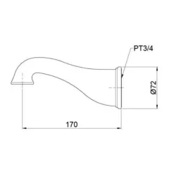 Alternative view of Vòi xả bồn TOTO TX418S âm tường
