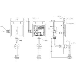 Alternative view of Van tiểu cảm ứng TOTO TTUE602AN điện 220V âm tường xả 3 lít