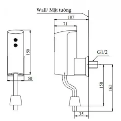 Alternative view of Vòi xả cảm ứng TOTO DUE110PSK dùng pin