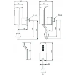Alternative view of Vòi xả cảm ứng TOTO DUE137PBK (TS446DC) dùng pin