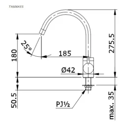 Alternative view of Vòi rửa chén TOTO TX606KES lạnh