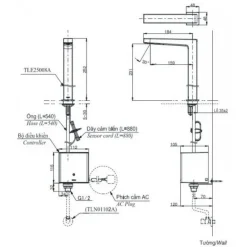 Alternative view of Vòi cảm ứng TOTO TLE25008V/TLE04502A1/TLN01102A thân cao Pin 2L cho lavabo