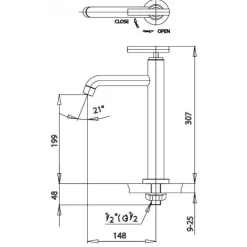 Alternative view of Vòi lavabo COTTO CT103C20 lạnh thân cao