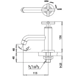 Alternative view of Vòi lavabo COTTO CT104C16(HM) lạnh