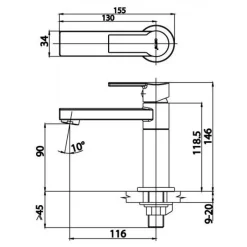 Alternative view of Vòi lavabo COTTO CT1113A2N#BL(HM) lạnh màu đen