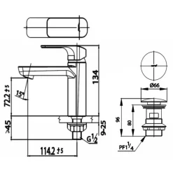 Alternative view of Vòi lavabo COTTO CT1142A#GR lạnh Scirocco màu vàng
