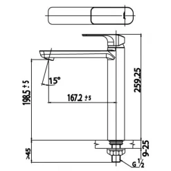Alternative view of Vòi lavabo COTTO CT1143AY Scirocco lạnh thân cao