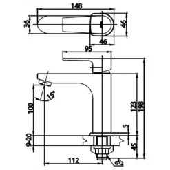 Alternative view of Vòi lavabo COTTO CT1160AN(HM) Luke lạnh