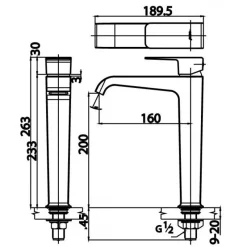 Alternative view of Vòi lavabo COTTO CT1171A lạnh thân cao