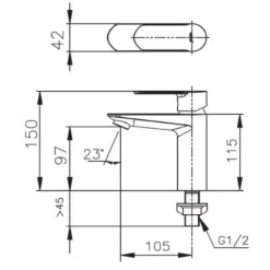 Alternative view of Vòi lavabo COTTO CT1176A WALTZ lạnh